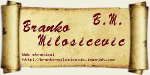 Branko Milošičević vizit kartica